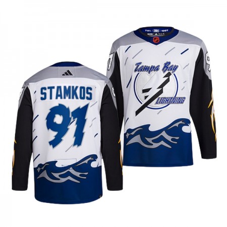 Män Ishockey Tampa Bay Lightning tröja Steven Stamkos 91 Adidas 2022-23 Vit Reverse Retro 2.0 Authentic